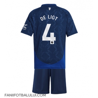Manchester United Matthijs de Ligt #4 Echipament de Fotbal Replică 2024-25 Copii Deplasare (+ Șorturi)